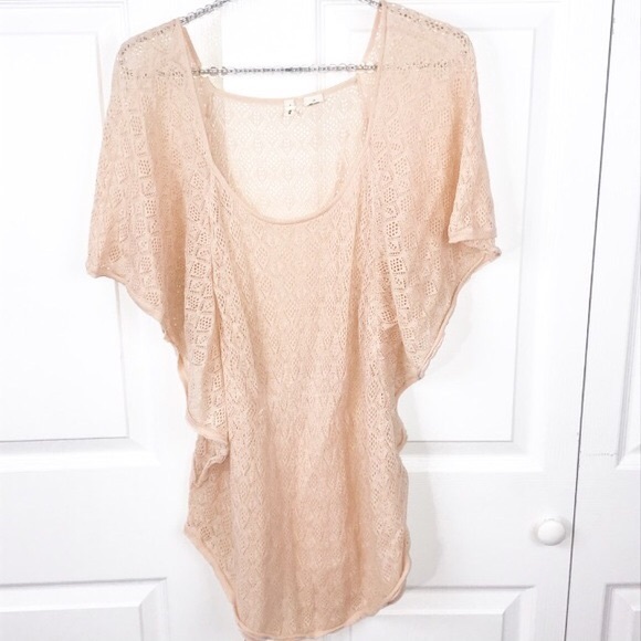 Anthropologie Tops - Anthropologie Moth Peach Netted Top EUC Lrg